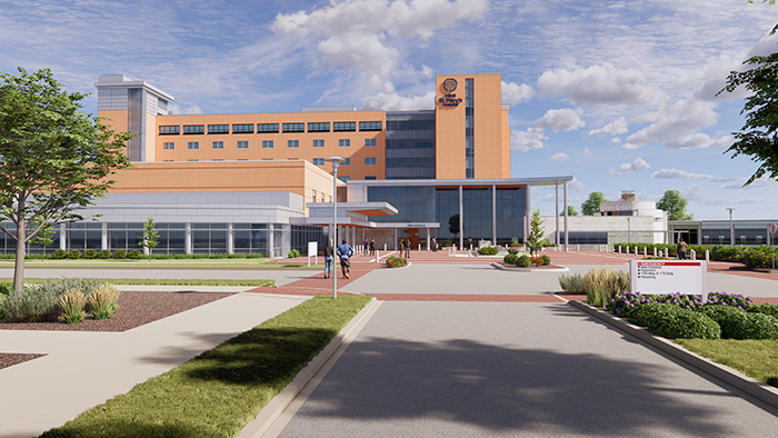 Rendering of entrace to HSHS St. Mary's Hospital