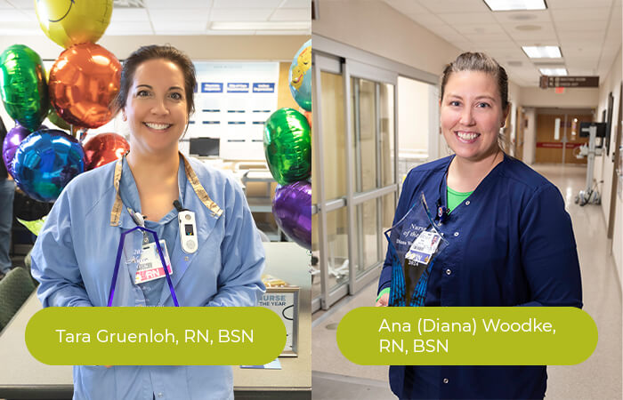 HSHS Nurses of the year - Tara Gruenloh and Ana Woodkez