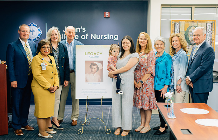 St. John's College of Nursing honors legacy donor of $1.125M gift