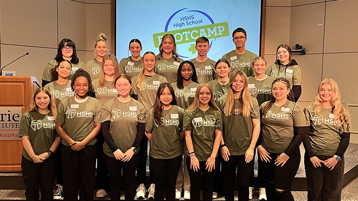 Students from across Central Illinois attended HSHS St. John's Healthcare Bootcamp