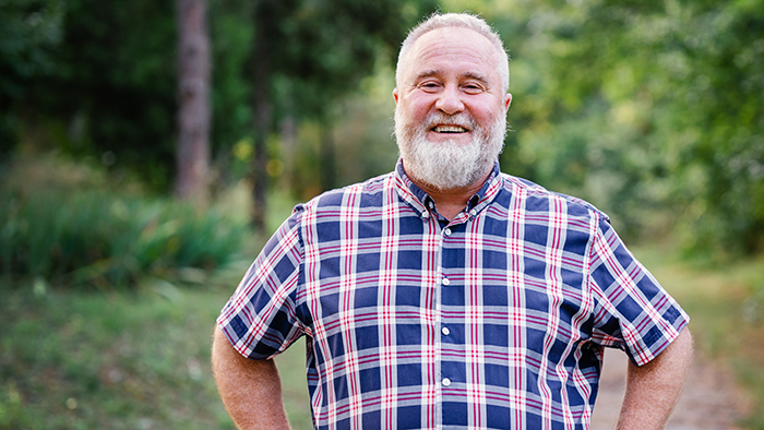 Older man enjoying the outdoors