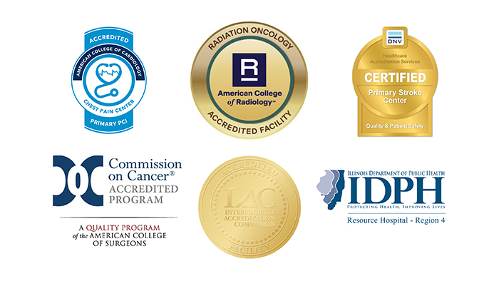 Graphic of various hospital rocognition badges